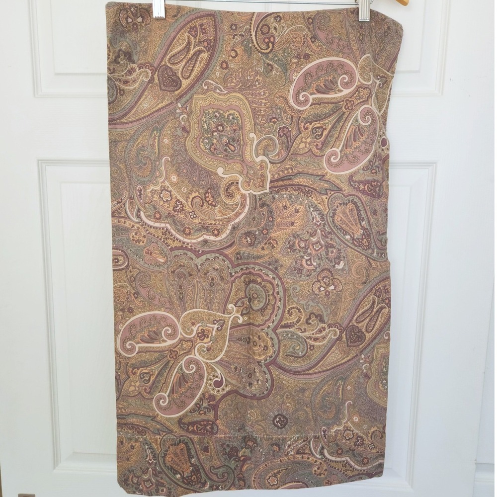 RLL Lauren Ralph Lauren Dusty Mauve &‎ Tan Paisley Standard Pillowcase - Picture 4 of 6